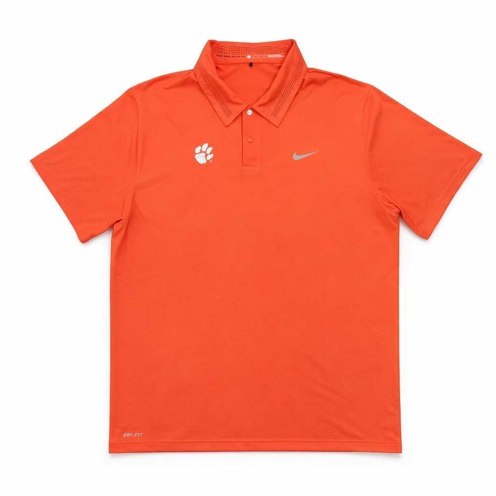 Nike Clemson Tigers Tiger Woods Collection Dri-Fit Polo Shirt Orange Size L